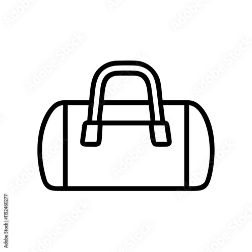 Duffel bag icon, minimalist line art design
