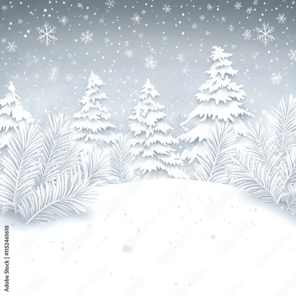 Obraz premium Delicate square nature blurred in a winter Christmas background