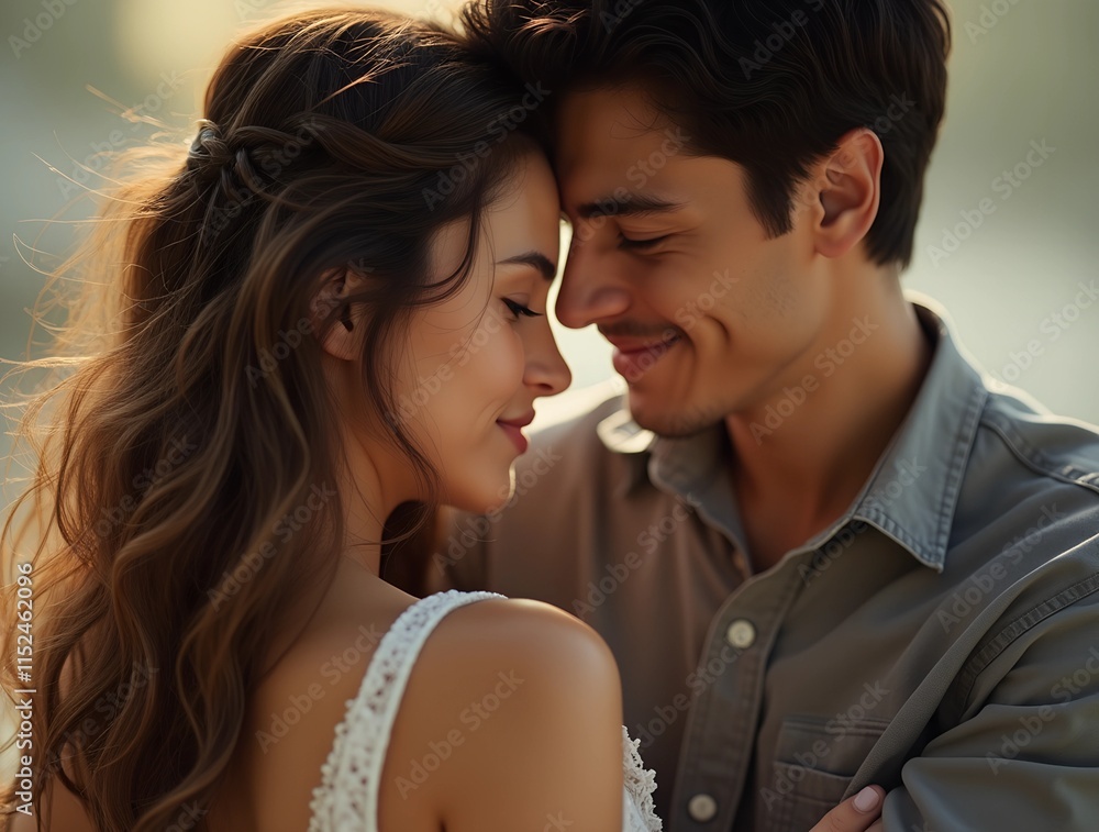 Romantic embrace between two individuals in a softly lit setting, capturing a tender moment of connection and intimacy Romantic embrace between two individuals in a softly lit setting, capturing a tender moment of connection and intimacy