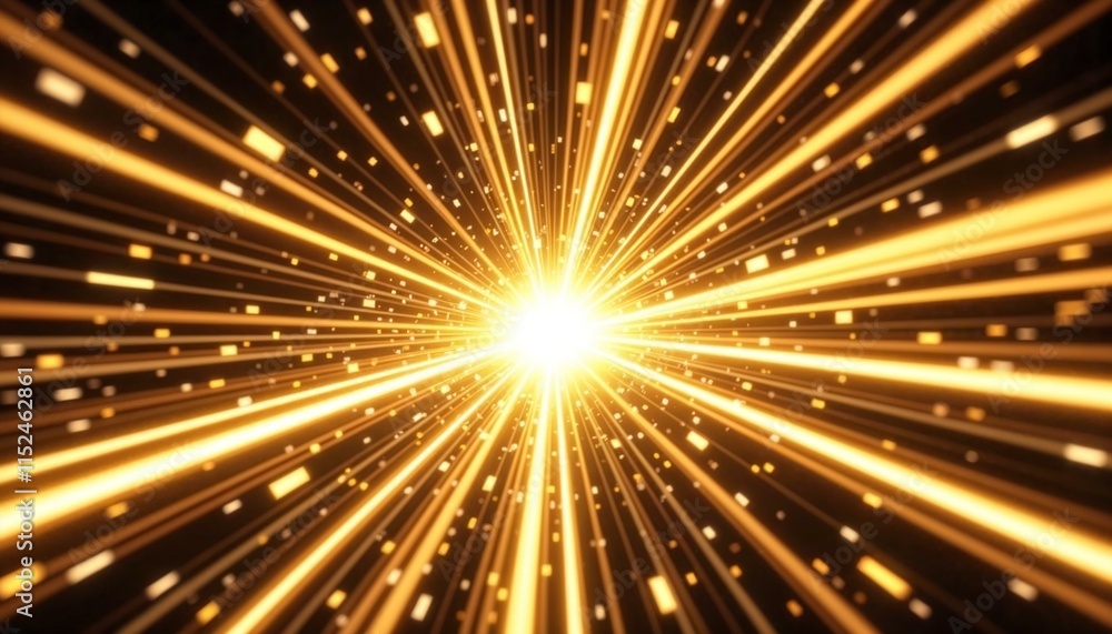 Radiant golden burst effect with glowing lines in high-resolution digital design