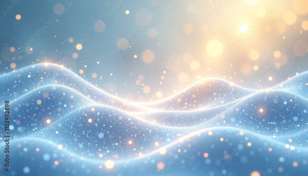 Soothing digital illustration of shimmering light patterns on a serene blue surface Soothing digital illustration of shimmering light patterns on a serene blue surface
