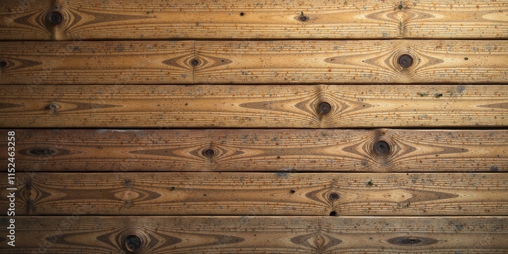 Naklejka premium Rustic Weathered Wood Planks Background Texture Featuring Natural Grain Patterns and Knots