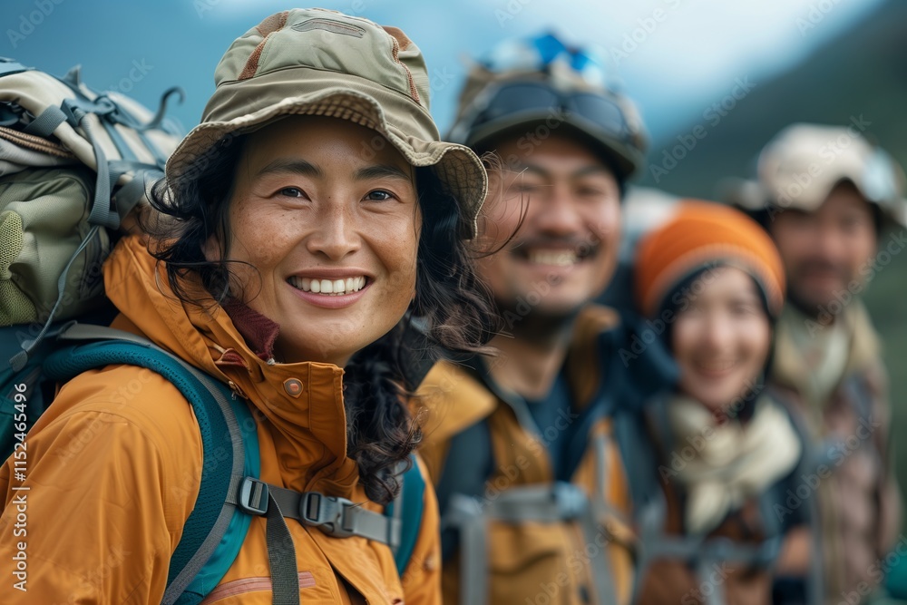 A group of happy hikers enjoying the great outdoors, showcasing the spirit of adventure and friendship. A group of happy hikers enjoying the great outdoors, showcasing the spirit of adventure and friendship.