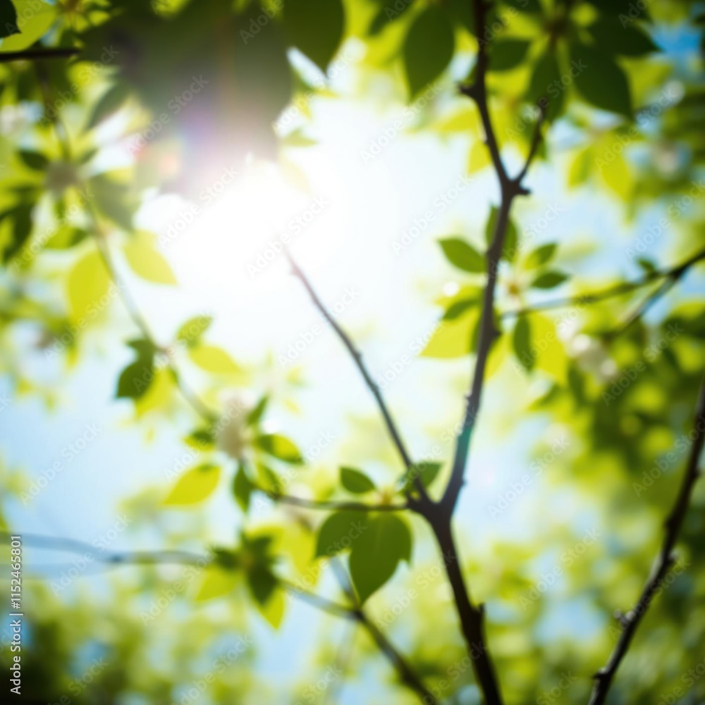 bokeh blue of A spring summer background of fresh lush green foliage and blue sky with blurred bokeh highlights abstract bokeh light background bright emotional harmonious vignette bokeh blue of A spring summer background of fresh lush green foliage and blue sky with blurred bokeh highlights abstract bokeh light background bright emotional harmonious vignette