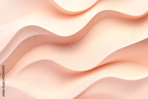 A plaster wall featuring a wavy volumetric relief pattern, with an orange gypsum texture panel. Ideal for interior decoration and design elements, serving as wallpaper, background, backdrop, or copy