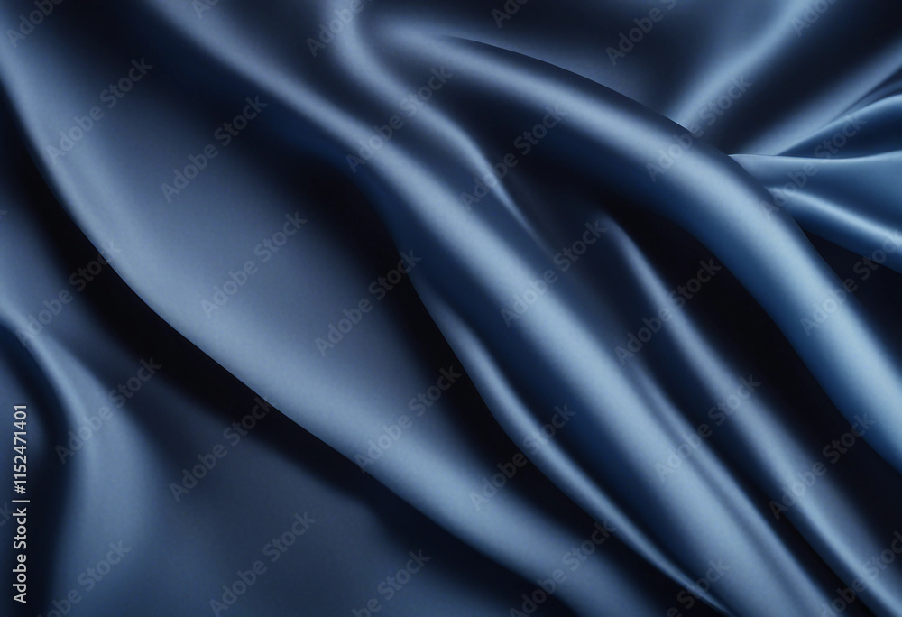 Silk satin fabric Navy blue color Abstract dark elegant background with space for design Soft wavy f Silk satin fabric Navy blue color Abstract dark elegant background with space for design Soft wavy f