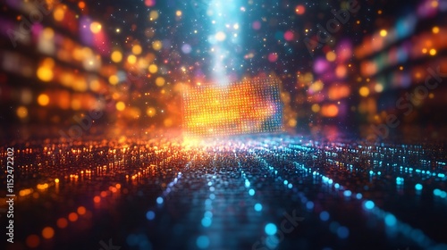 Discounts visualized a bright digital coupon floating in a colorful marketplace symbolizing price cuts offers and savings promotions