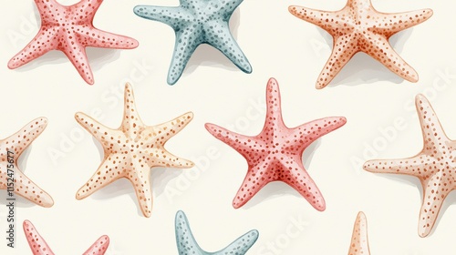 Pastel starfish pattern, beach summer design