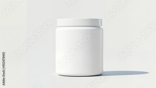 white plastic bottle on white background