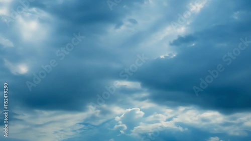 Wallpaper Mural Beautiful blue sky with clouds on bright sunny day for abstract background. White clouds moving towards the horizon. Torontodigital.ca