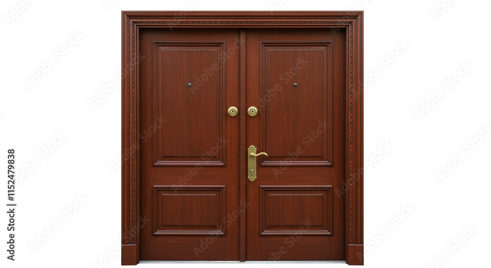 double door png, brown door isolated on transparent background, cutout double door png, brown door isolated on transparent background, cutout