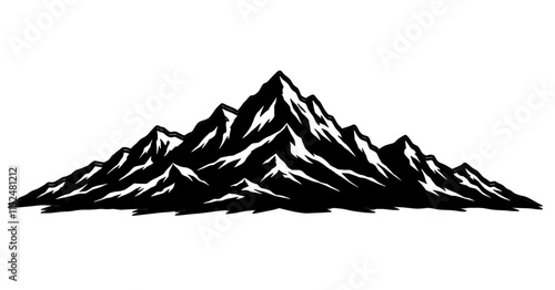 vector mountains silhouette illustration