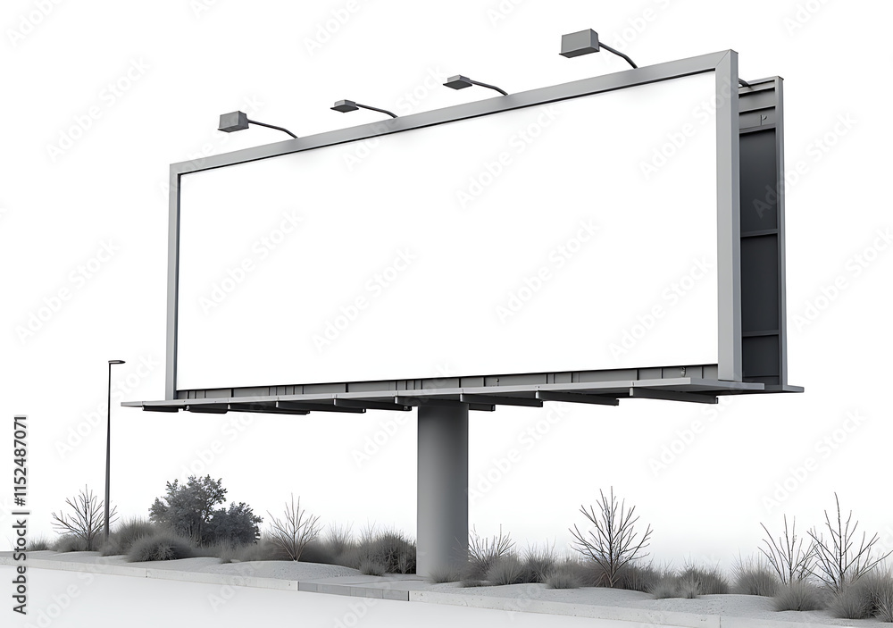 Obraz premium large blank billboards get white background advertising displays immediately