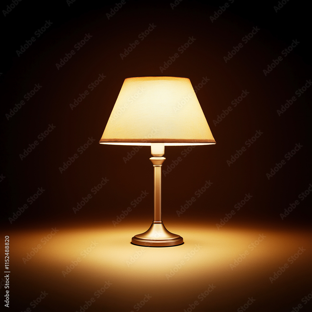 A warmly lit table lamp with a soft yellow glow placed on a simple, minimalist surface. The background is plain, offering ample copy space for text or design. A warmly lit table lamp with a soft yellow glow placed on a simple, minimalist surface. The background is plain, offering ample copy space for text or design.