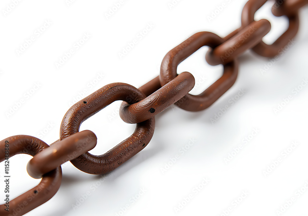 Obraz premium rusty chains white background set use decorative