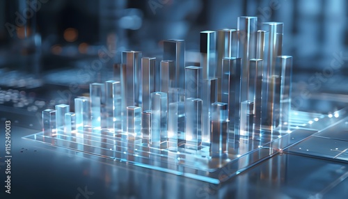 Abstract Bar Chart in a Futuristic Setting
