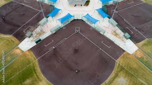 Wallpaper Mural a baseball field, baseball diamond, empty baseball diamond, aerial of a baseball diamond Torontodigital.ca