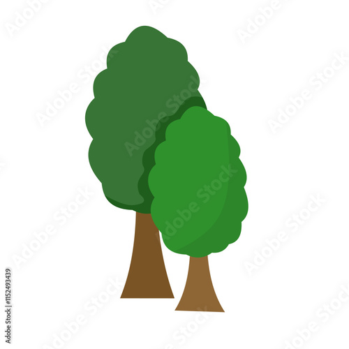 two trees flat illustration