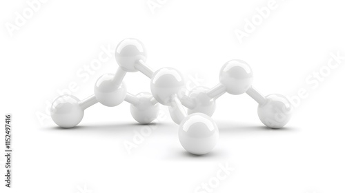 yellow molecule structure 3d render icon isolated on white background photo