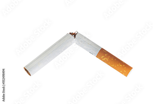 broken cigarette on white