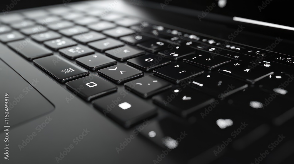 Black Laptop Keyboard Closeup Black Laptop Keyboard Closeup