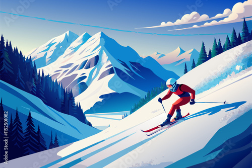 A skier is coming down a steep mountain. 