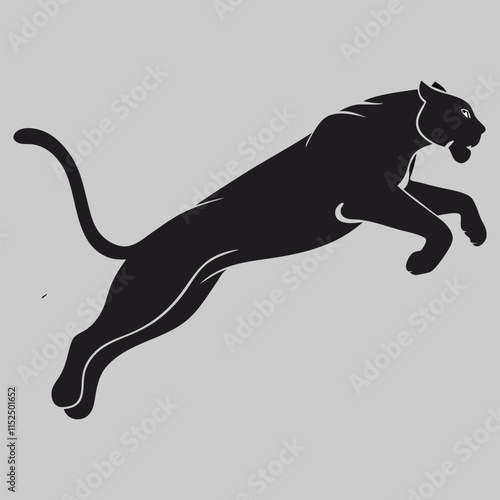 Tiger jump silhouette vector design art and illustration