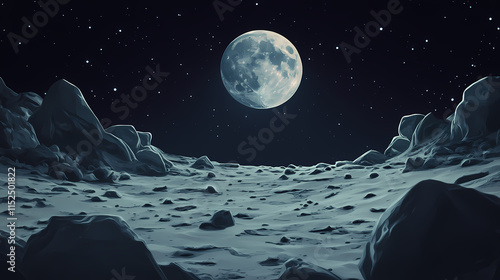 Lunar dust fine gray abrasive. Moondust. Illustration photo