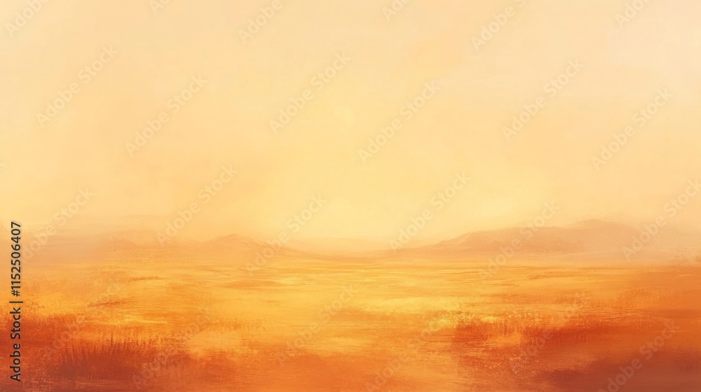 Golden Desert Landscape Under a Hazy Sky Golden Desert Landscape Under a Hazy Sky