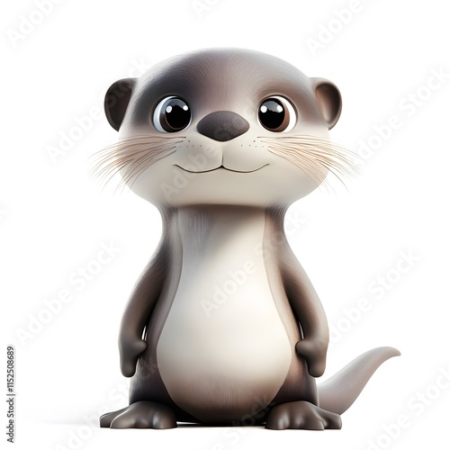 Wallpaper Mural Cute 3D Otter Character Torontodigital.ca