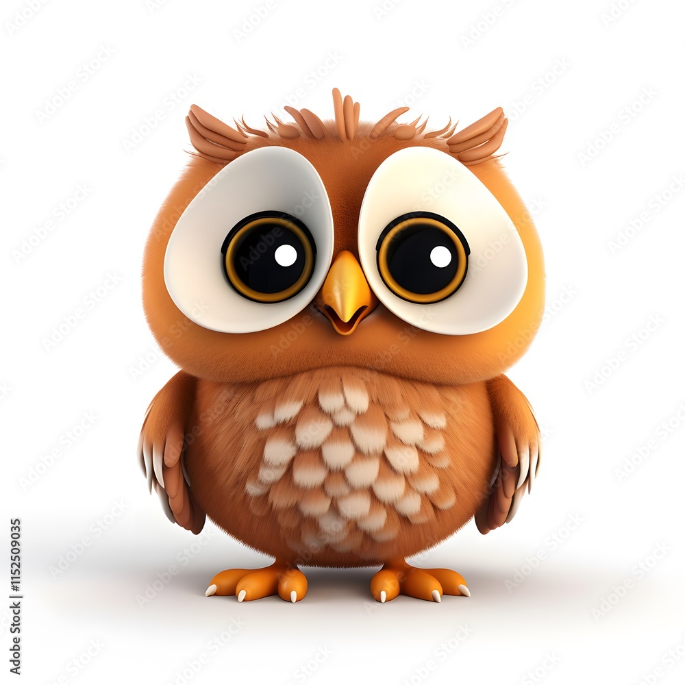 Fototapeta premium Cute 3D Owl Character