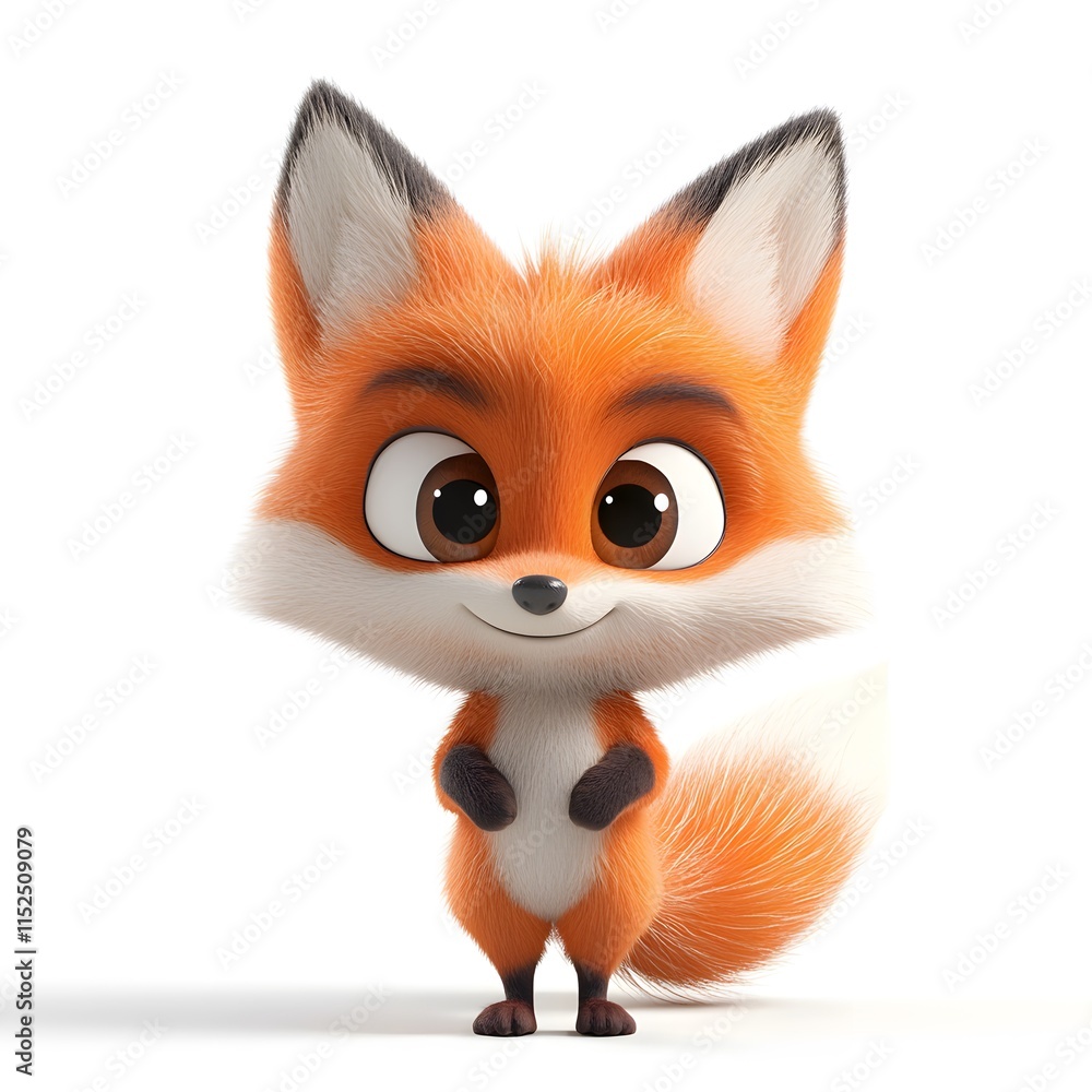 Obraz premium Cute 3D Fox Character