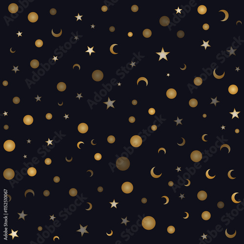 Random flying star and dot pattern