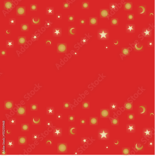 Christmas themed flying stars and dots pattern