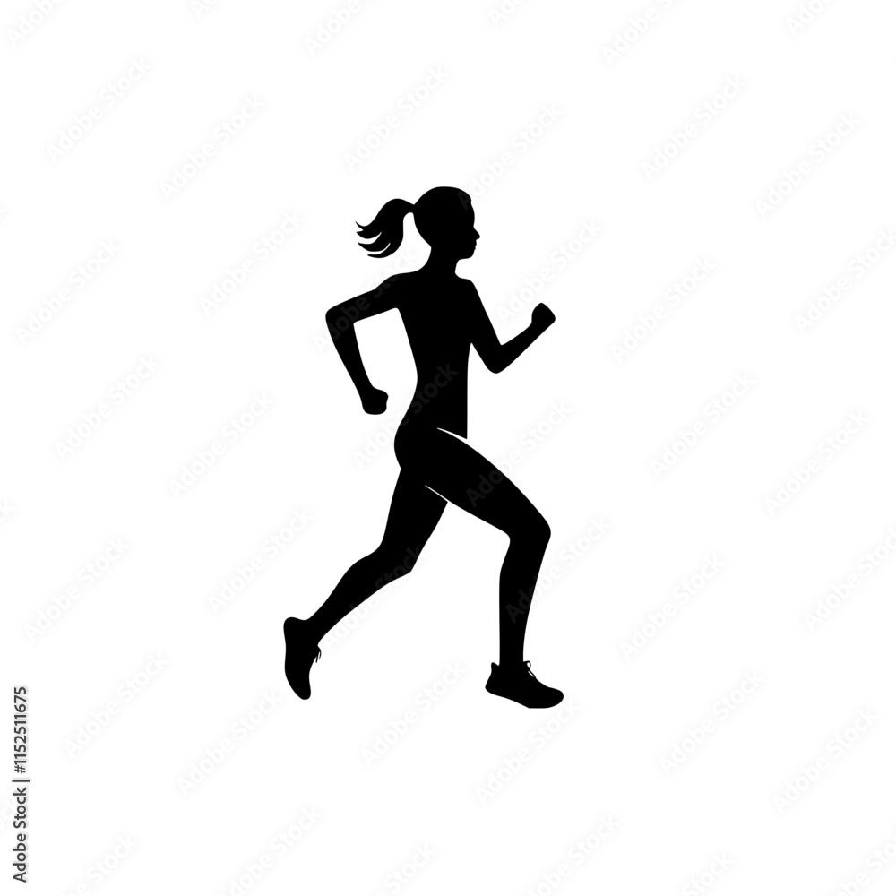 Minimalist woman running icon Minimalist woman running icon