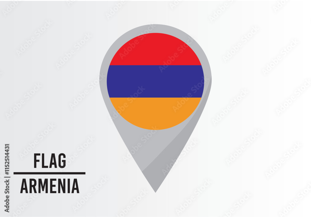Armenıa Flag on Location Pin. vector illustration Armenıa Flag on Location Pin. vector illustration