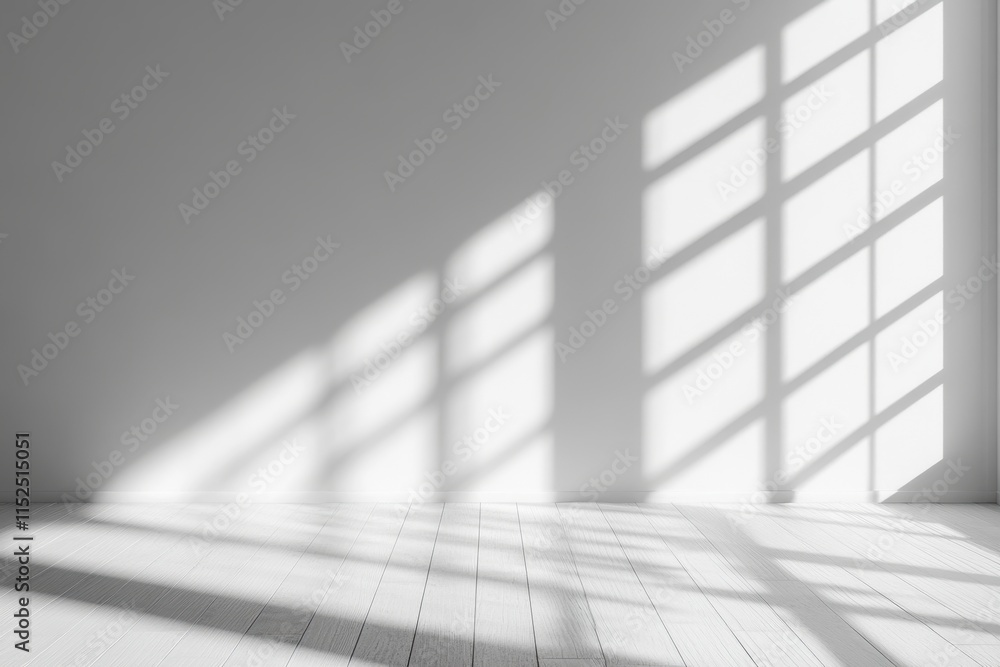 Sunlight shadows on white wall and floor. (1) Sunlight shadows on white wall and floor. (1)
