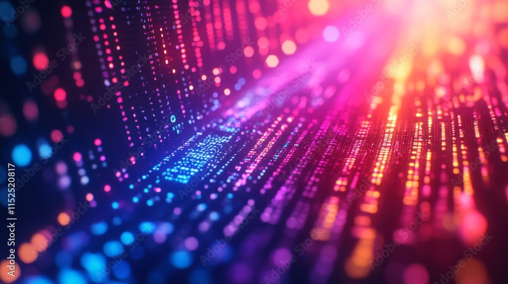 Abstract Digital Data Stream Flowing Light Abstract Digital Data Stream Flowing Light