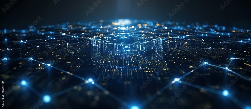 A digital network visualization showcasing interconnected nodes and data flow. A digital network visualization showcasing interconnected nodes and data flow.