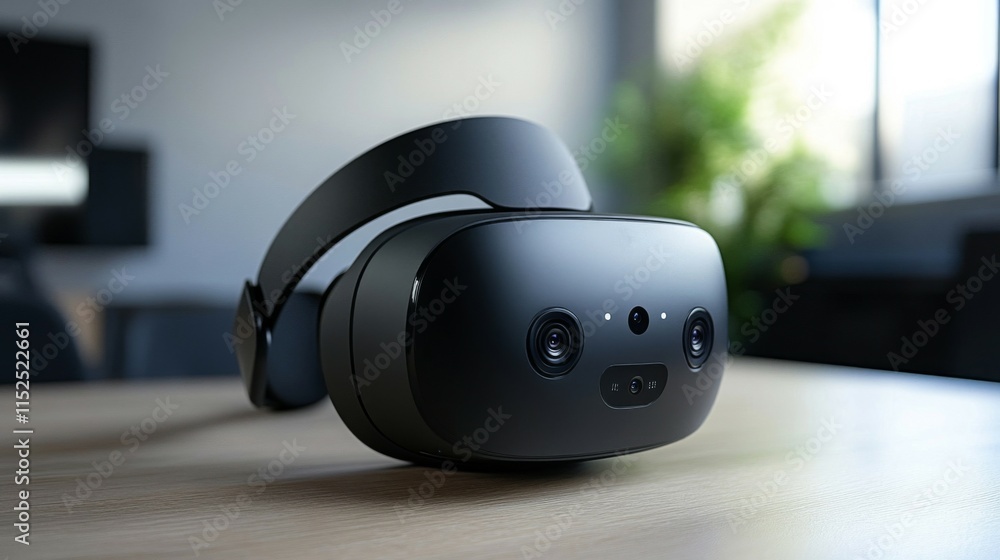 Black Virtual Reality Headset Displayed Black Virtual Reality Headset Displayed