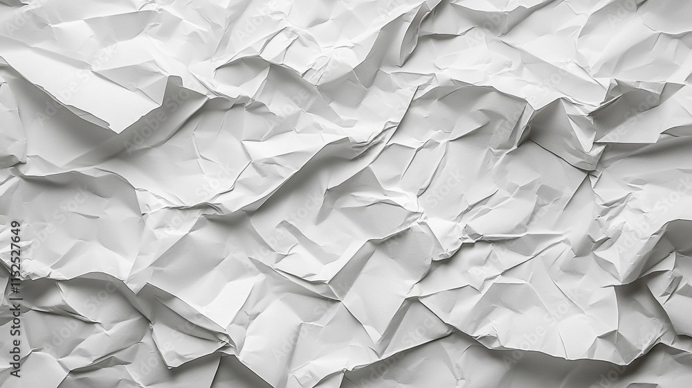 Blank white crumpled and creased paper texture background symbolizing chaos, disarray, and the fragility of order, offering a stark and raw representation of disruption and the unexpected
Blank white crumpled and creased paper texture background symbolizing chaos, disarray, and the fragility of order, offering a stark and raw representation of disruption and the unexpected