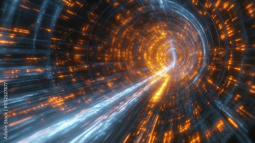 Futuristic glowing tunnel digital artwork abstract design Futuristic glowing tunnel digital artwork abstract design