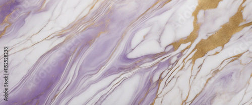 White Purple and Gold Veins Marble Texture Background Banner photo