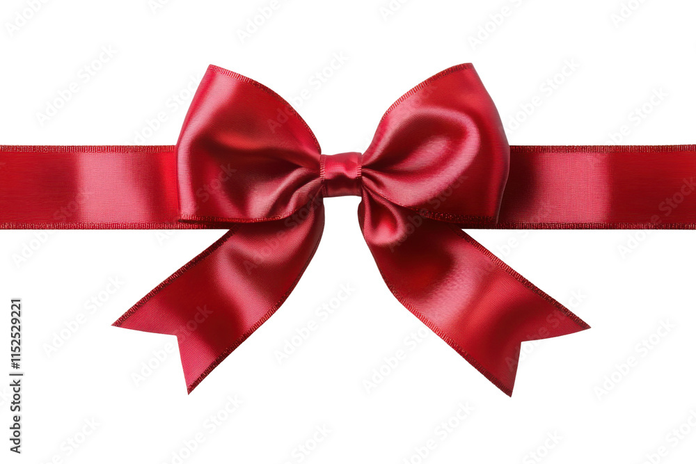 Bright red satin bow with elegant ribbon loops, gift decoration, festive ornament, holiday wrapping, and luxury celebration design isolated on transparent background Bright red satin bow with elegant ribbon loops, gift decoration, festive ornament, holiday wrapping, and luxury celebration design isolated on transparent background