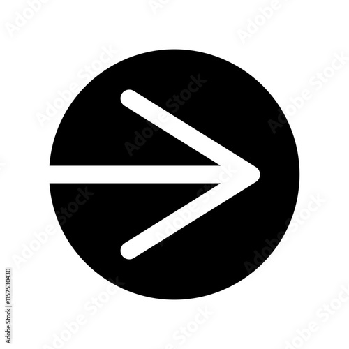 Simple circle with a hollow arrow in the center