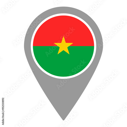 Free Download Burkina faso flag location pin, flag application, Flag on Location Pin, graphic design, map pointer, vector illustration. - GFXLoad