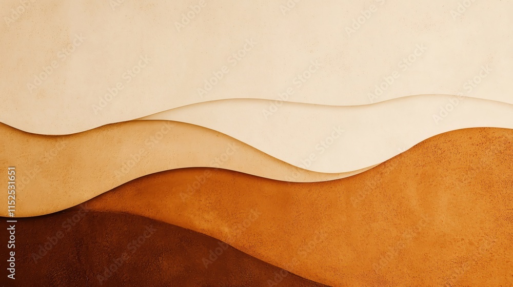 Abstract Landscape with Soft Curves in Earthy Tones and Warm Neutral Colors Abstract Landscape with Soft Curves in Earthy Tones and Warm Neutral Colors