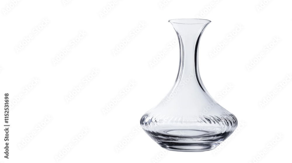 Crystal-clear wine decanter, transparent background Crystal-clear wine decanter, transparent background