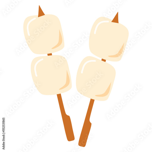 Roasting marshmallow on a stick