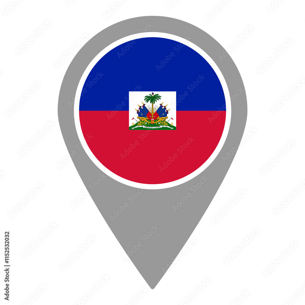 Haiti flag location pin, flag application, Flag on Location Pin, graphic design, map pointer, vector illustration. Haiti flag location pin, flag application, Flag on Location Pin, graphic design, map pointer, vector illustration.